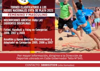 San Pedro: inscriben para los Juegos Nacionales Evita de Playa